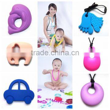 Non-toxic Safe Silicone Bbay Teether Necklace Teeth Toy Teeth Pendant photo-2