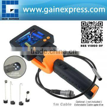 3.5" Video Inspection Waterproof Camera Endoscope/ Borescope Snake Scope Rotate 1 Meter Cable + 9.5 mm diameter with LED