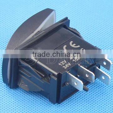 No Lens 4 Blade Pins Waterproof Rocker Switch With Two Red Lights photo-2