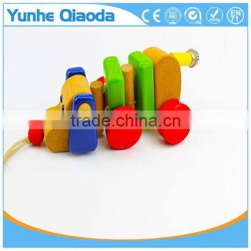 Colorful Pull Along Wiggles Dog Wooden Toy Wiggles as You Pull They Make a Clicking Sound and Make a Fun Baby photo-3