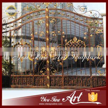 golden paint wrought iron gate designs