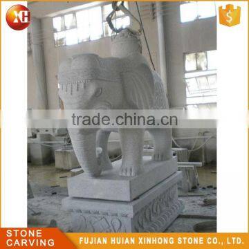 Large White Granite Garden Outdoor Elephant Statue photo-4