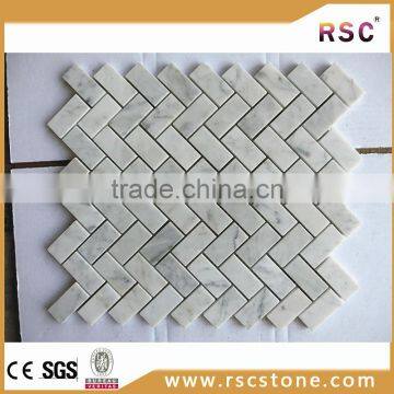 Packet subway gray white marble mosaic tiles