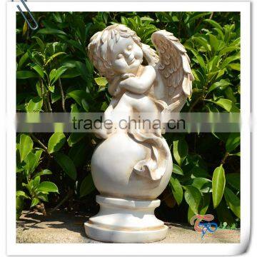 Popular white fiberglass resin garden angels cherubs statues