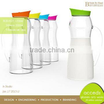 Hand Blown 16Oz Glass Juice Bottle With Caps photo-3