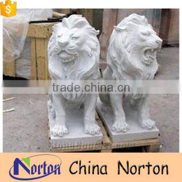 Hand carved marble norton factory western statue of lions for sale NTBM-L007Y