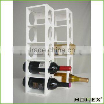 White Bamboo Stackable Wine Rack/ Wine Holder Homex-BSCI
