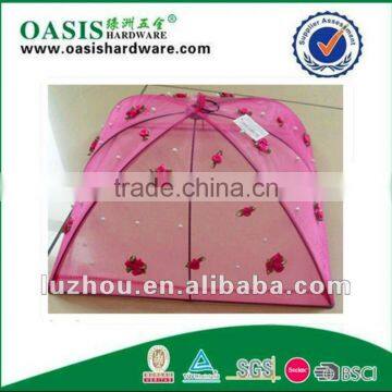 high quality unfoldable food cover,fixed food cover with flower