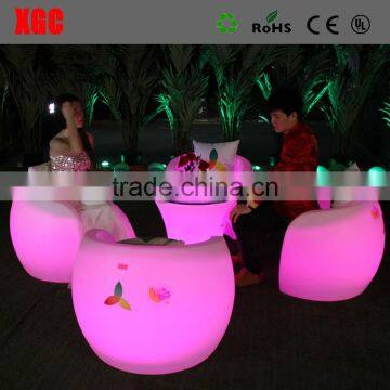 Coffee Shop Furniture Led Glowing Colored Tables and Chairs photo-5