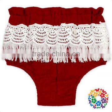 Infant And Toddler Design White Fringe Diaper Cover Soft Material Kids Bloomers photo-4