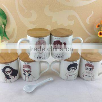 Ceramic Double Mugs With Spoon