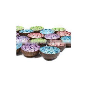 Vietnam Lacquer Coconut Shell Bowl / Mother of Pearl Inlaid Lacquer Bowl photo-2