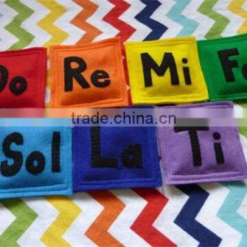 2017 felt Rainbow Solfeggio Bean Bags felt Music Educational Toys made in China