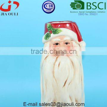 Christmas Decorations Embossed Ceramic Santa Claus Vase photo-3