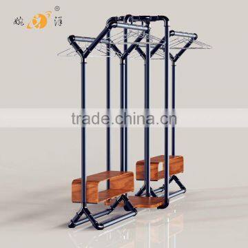 Custom Made Floor Standing Clothes Hanger Hat Stand Metal Clothes Display Rack photo-3