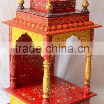 Hand Painted Mini Wooden Temple With 1 Drawer photo-3