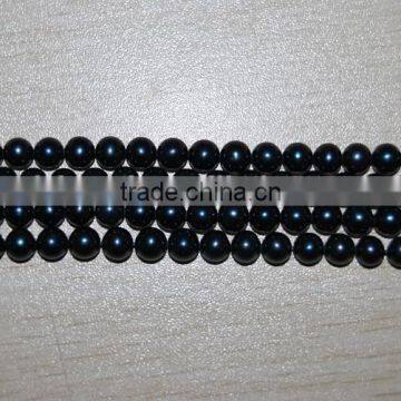 7-8mm Black Freshwater Loose Pearl 16 Inches Round Pearl Strand photo-2
