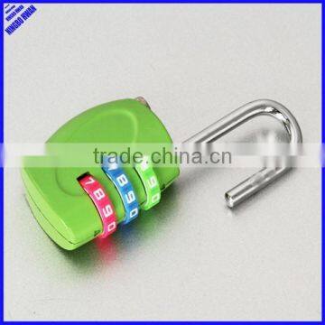 Colored 3 digit zinc alloy decorative travel password small locks