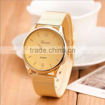 Factory Direct Sales Alloy Gold Mesh Strap Women Watch Simple Unisex Watch photo-2