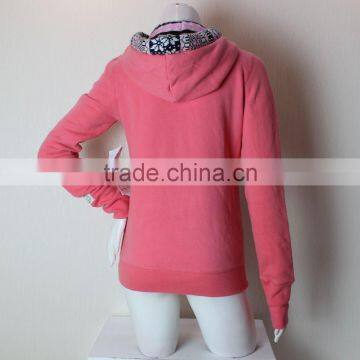 Lady Fashion Zipper-Up Sweatshirt With Chinese Style Hood photo-5