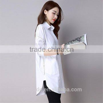 2016 Latest New Fashion Office Popular Hot Sale White Color Plain Ladies Dress Shirt photo-5