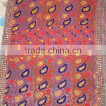 PHULKARI GEORGETTE DUPATTA SHAWL, sequin Hand embroidery dupatta