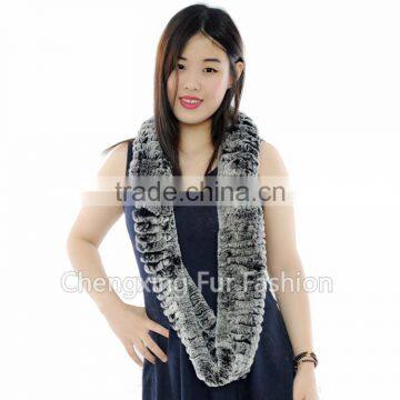 CX-S-125D Beautiful Women Real Rex Rabbit Fur Winter Fashion Lady Scarf Custom Scarf no Minimum photo-6
