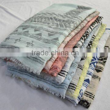 Fashion new coming Summer Autumn print geometric pattern viscose rayon scarf