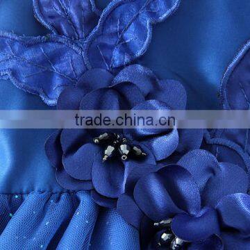 2017 Indian and Pakistan Girls Without Dress Toddler Blue Flower Girls Performance Dresses Turkish Shell Sequins Party Dresses photo-5