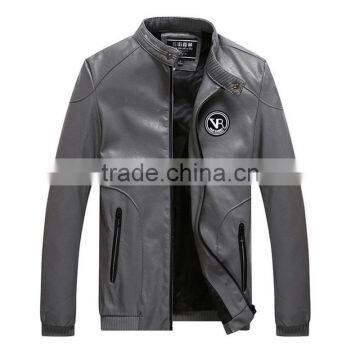 MSW0029 Korean Baseball Jacket Autumn Jacket Coat PU Leather Casual Male Tide Jacket