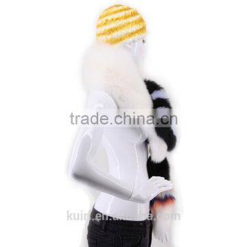 Fashion Shows Women Real Fox Fur Scarves Super Big Genuine Fox Fur Easy Matching Soft Wraps Winter Warm Real Fur Lady Scarf photo-4