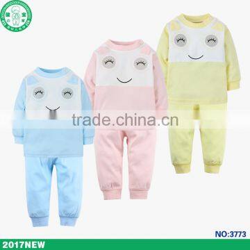 Beautiful design custom printing full sleeve 2 pcs children clothes kids pajamas