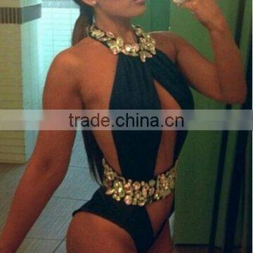 M860 Runwaylover2016 Ladies Sexy Dazzling Diamond Bikini One Piece Swimwear photo-2