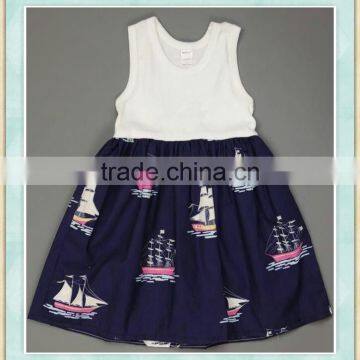 2017 Factory wholesale sale girlcartoon sailing ship princess skirt the most popular design