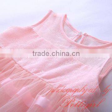 Fashion Summer Pink Girl Dresses With Lace Girls Princess Dresses Sleeveless Infant Clothes GD50112-8 photo-2