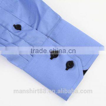 Customed Double Collar Contrast Color Men Dress Shirt photo-3