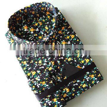 Black Floral Latest Mens Dress Shirt Fashion Shirt photo-2