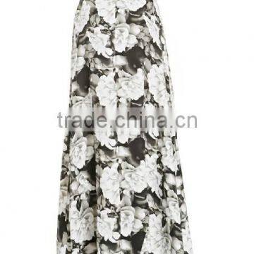 Floral Printed Wide Leg Maxi Pants for Middle Age Woman photo-2