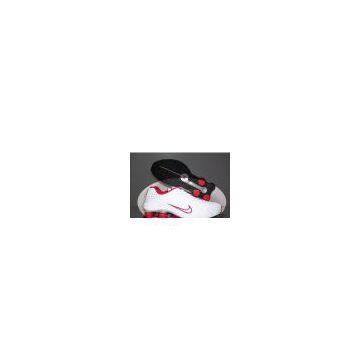 Wholesale Nike Shox R4 Womens All White-Red,take paypal