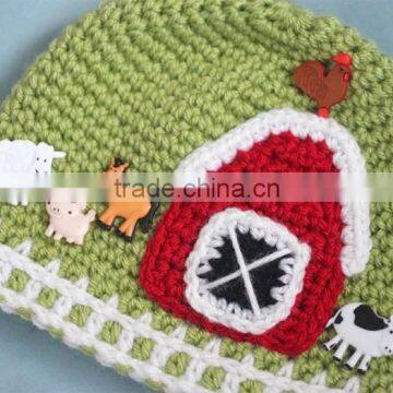 Crochet Farm Hat With Picket Fence Border Baby Diy Handmande Hat Sets photo-6
