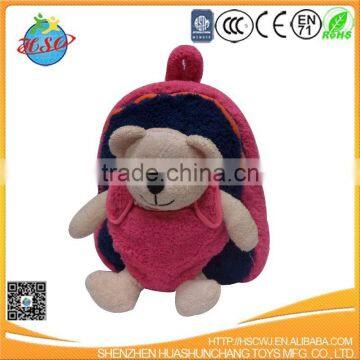 custom high quality plush teddy bear with plush backpack for child