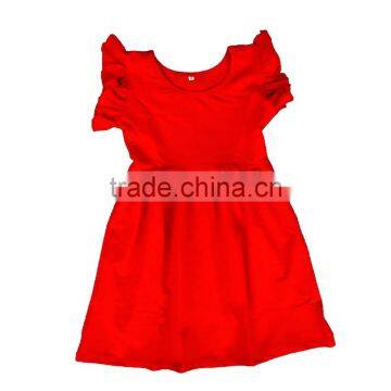 Wholesale Children Flutter Sleeveless Dress Baby Girls Cotton Ruffle Dressess Kids Boutique Clothes photo-4