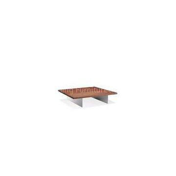 Wood And Metal Coffee Table With Storage Veneer Surface Finishing