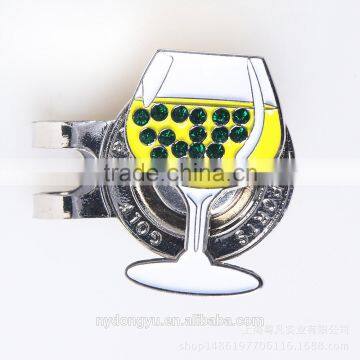 glass crystal animal golf ball marker and hat clip/yf golf ball marker/fancy hat clip