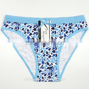 outsanding blue green geo cotton brief panties/yje wholesale plus size sexy cotton breathable underwea panties/mulit color