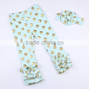 Gold Dot Triple Ruffle Pants Wholesale Knit Ruffle Pants Plastic Pants Outfit photo-4