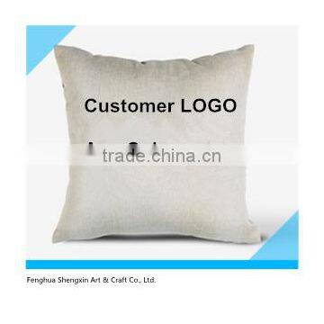 Customer Logo White Cotton Hemp Plillow Backrest Floor Cushion Cover