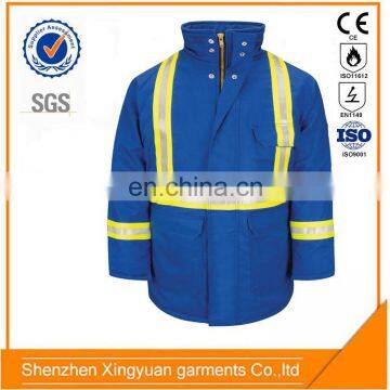 High Quality workplace fireproof FR protection nomex winter jackets with FR scotchlite 3m jackets