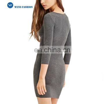 Fashion Wholesale Blank Summer Dress Fitted Sexy Women Jersey Dresses