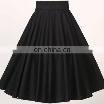 In stock Small Minimum Wholesale Plus Size High Waist Knee Long Black Skirt